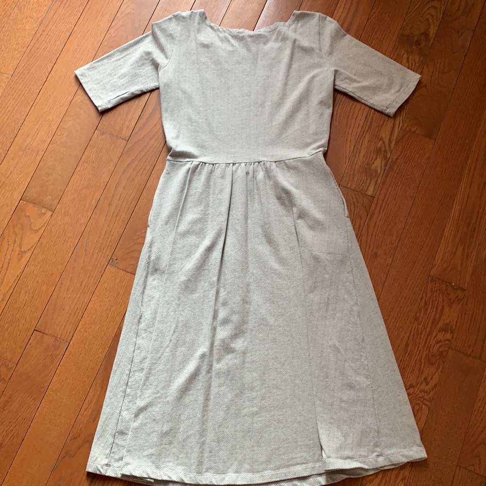 Synergy Organic herringbone soft mid length dress Size Small w/pockets - Picture 4 of 16